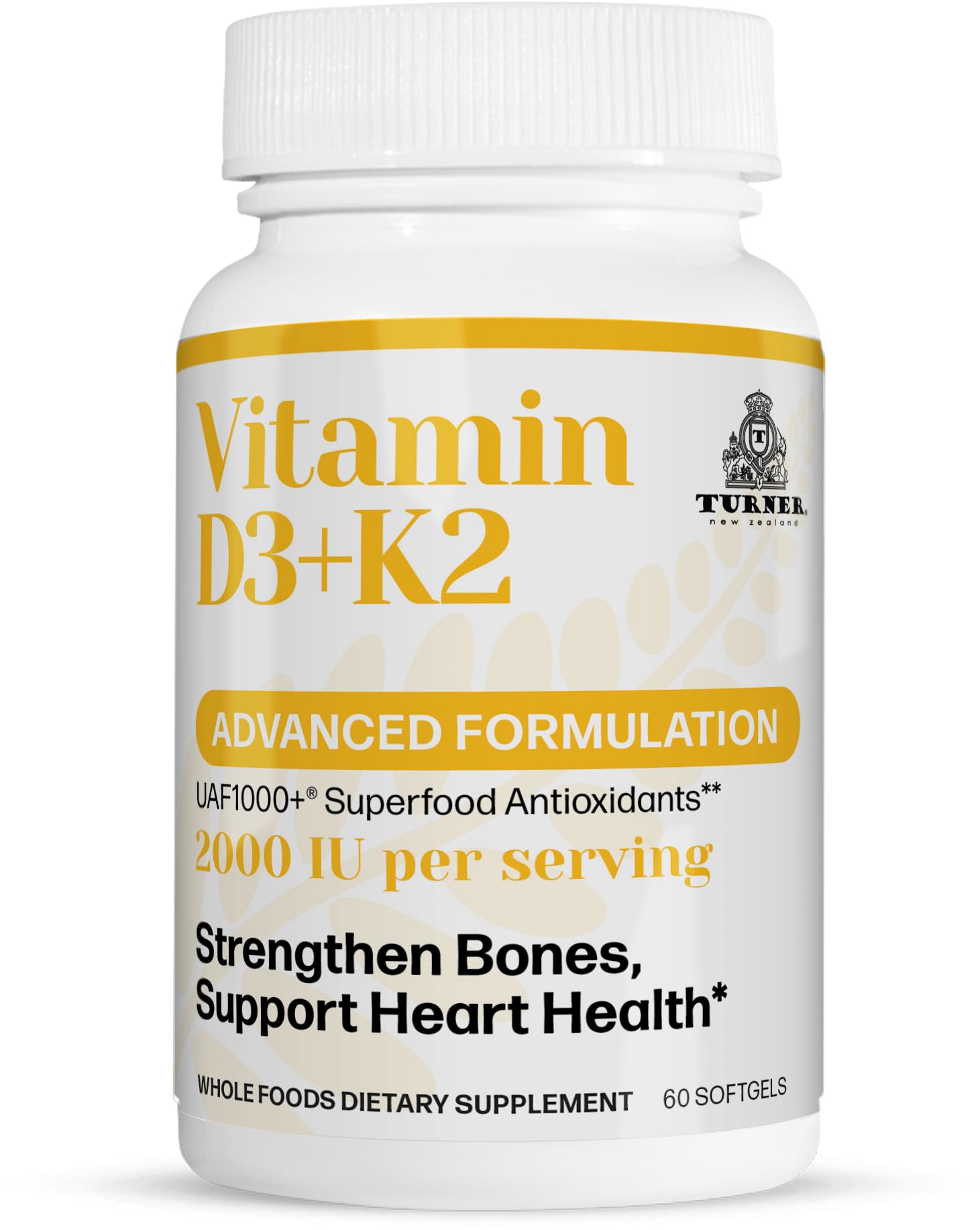 vitamin 2点 Amazon.com: Turner Vitamin D3 and K2 Caps, High Potency D3 2000IU